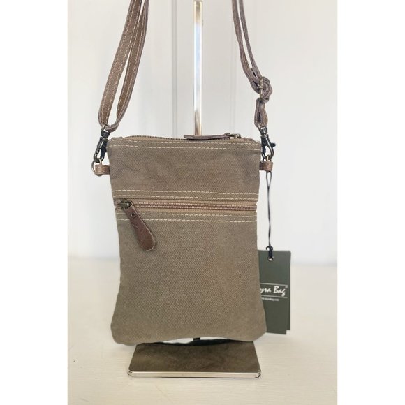 Floral Print Upcycled Canvas and Leather Crossbody Bag - Picture 5 of 9